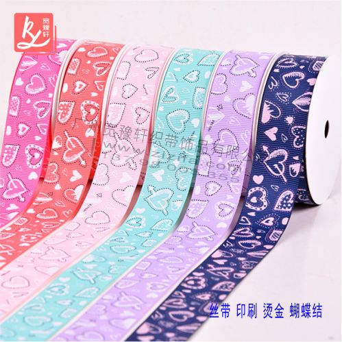 印刷織帶的心形絲帶