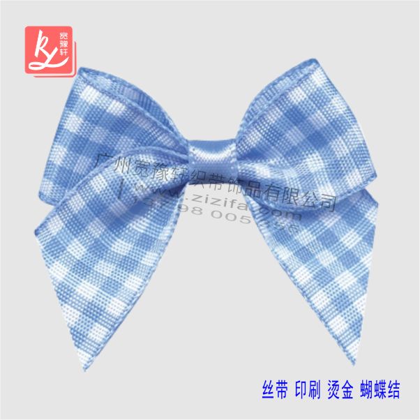 格子織帶做的蝴蝶結(格子蝴蝶結)